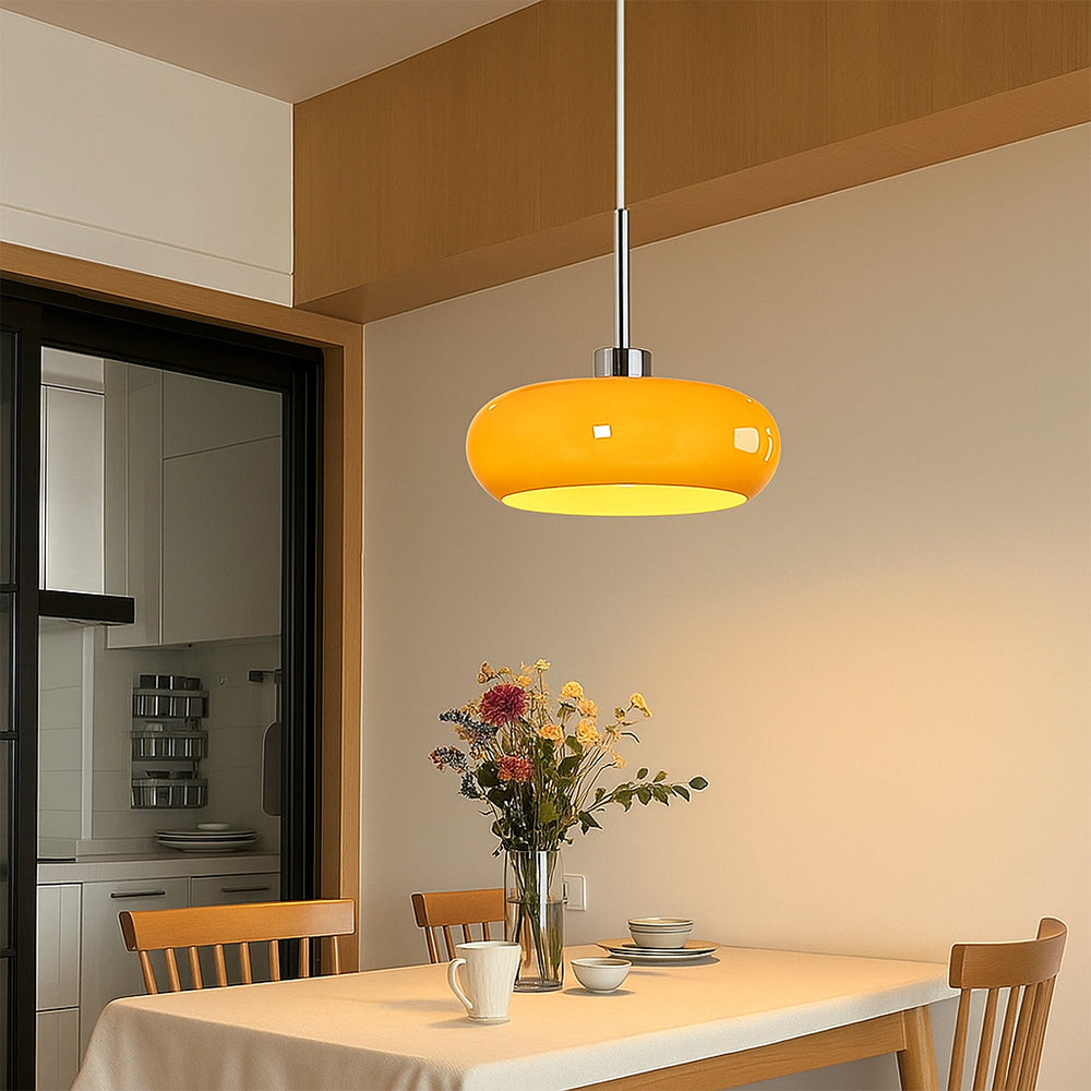 Adjustable Height Bauhaus Geometric Glass Pendant Light (E27 Compatible)