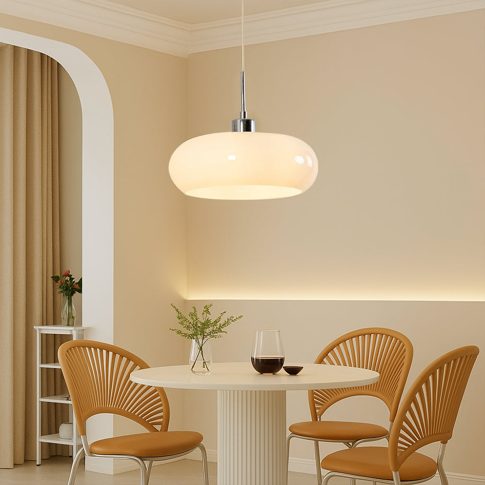Adjustable Height Bauhaus Geometric Glass Pendant Light (E27 Compatible)