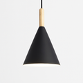 Adjustable Height Metal & Wood Pendant Light