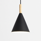 Adjustable Height Metal & Wood Pendant Light