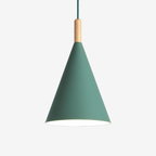Adjustable Height Metal & Wood Pendant Light