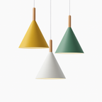 Adjustable Height Metal & Wood Pendant Light