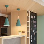 Adjustable Height Metal & Wood Pendant Light