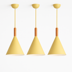 Adjustable Height Metal & Wood Pendant Light