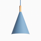 Adjustable Height Metal & Wood Pendant Light