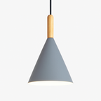 Adjustable Height Metal & Wood Pendant Light