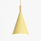Adjustable Height Metal & Wood Pendant Light