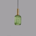 Adjustable Length Striped Glass Pendant Light (E26 Base)