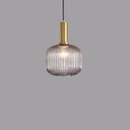 Adjustable Length Striped Glass Pendant Light (E26 Base)