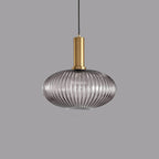 Adjustable Length Striped Glass Pendant Light (E26 Base)
