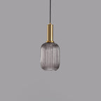 Adjustable Length Striped Glass Pendant Light (E26 Base)
