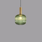 Adjustable Length Striped Glass Pendant Light (E26 Base)