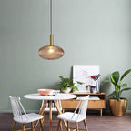 Adjustable Length Striped Glass Pendant Light (E26 Base)