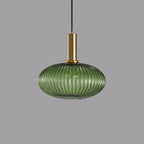 Adjustable Length Striped Glass Pendant Light (E26 Base)
