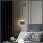 Adjustable Mouth-Blown Ribbed Glass Pendant Lamp