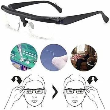 Adjustable Reading Glasses Dial-Control Double-Layer Lenses