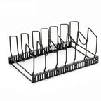Adjustable Slots & Durable Iron Pot Lid & Utensil Organizer