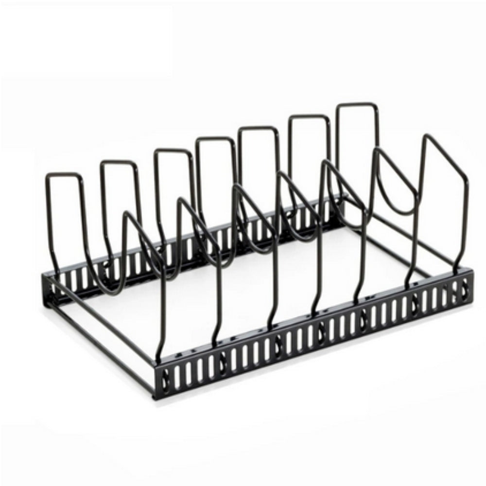 Adjustable Slots & Durable Iron Pot Lid & Utensil Organizer
