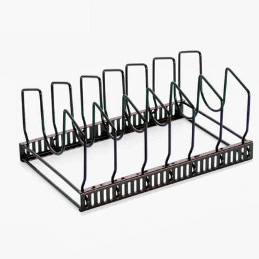 Adjustable Slots & Durable Iron Pot Lid & Utensil Organizer