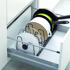 Adjustable Slots & Durable Iron Pot Lid & Utensil Organizer