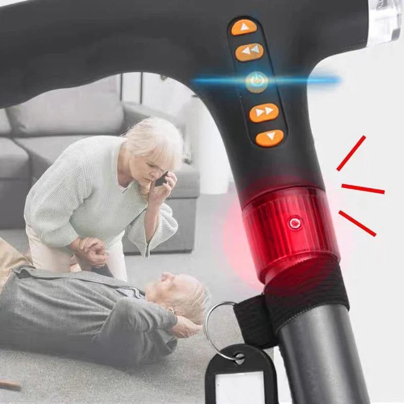Adjustable Walking Stick Built-In Light & Emergency Alert