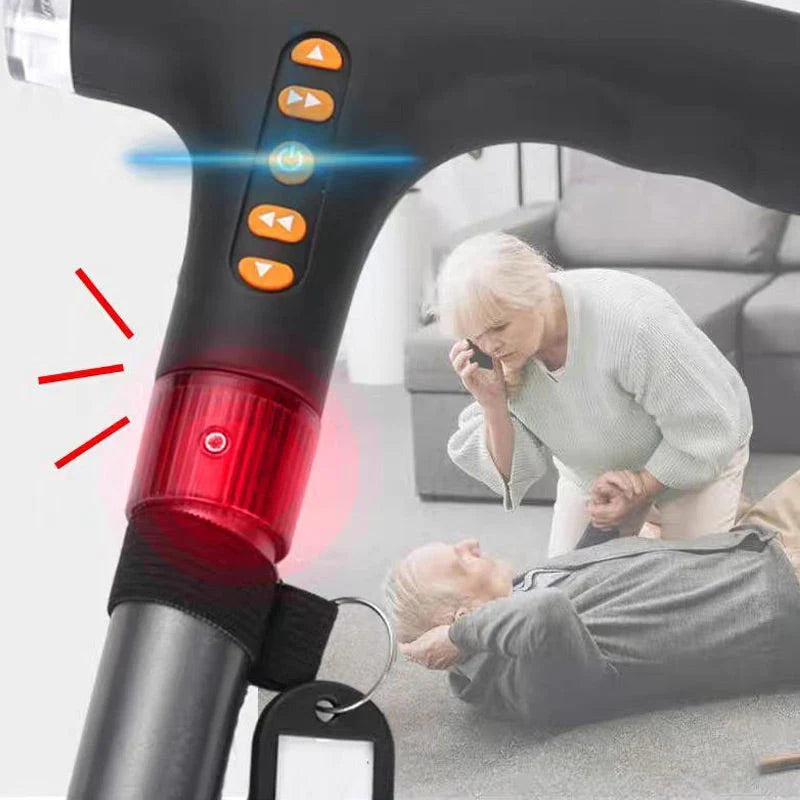 Adjustable Walking Stick Built-In Light & Emergency Alert