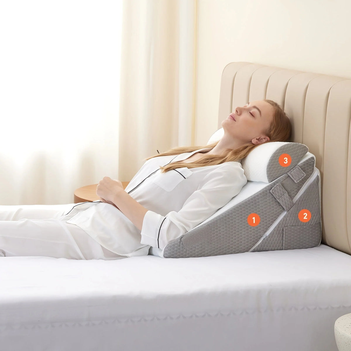 Adjustable Wedge Pillow Memory Foam Washable Cover