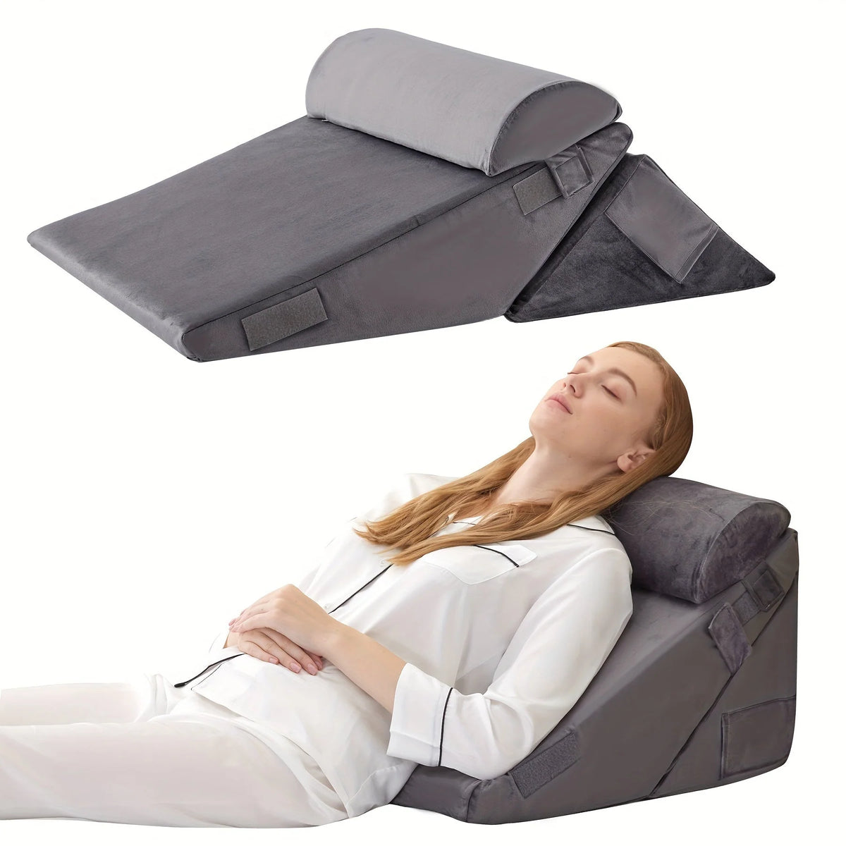 Adjustable Wedge Pillow Memory Foam Washable Cover