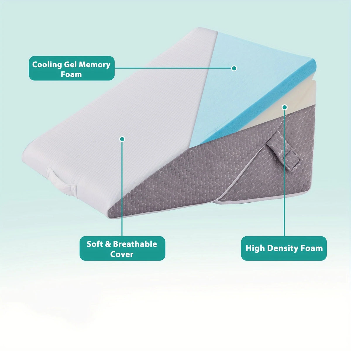 Adjustable Wedge Pillow Memory Foam Washable Cover