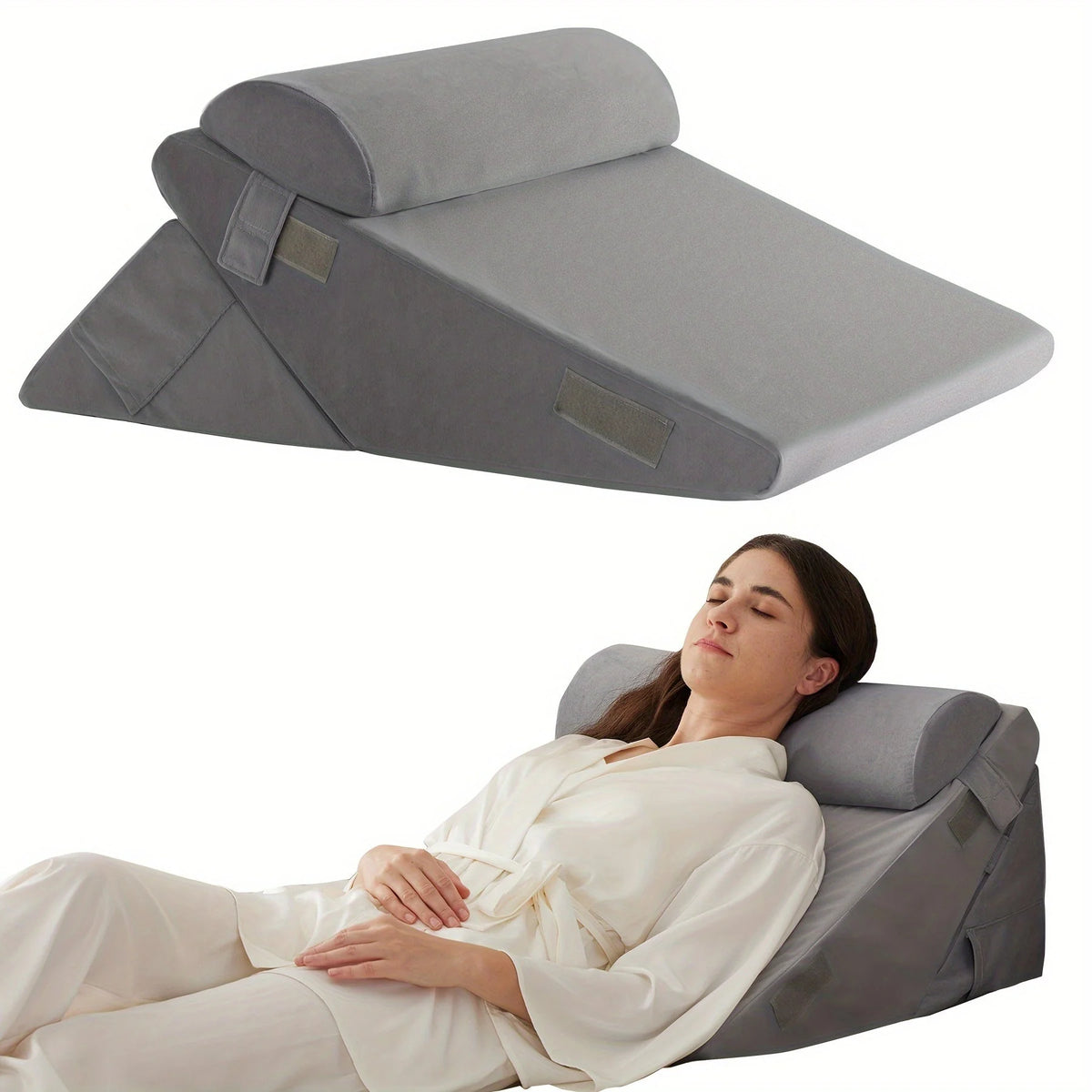 Adjustable Wedge Pillow Memory Foam Washable Cover