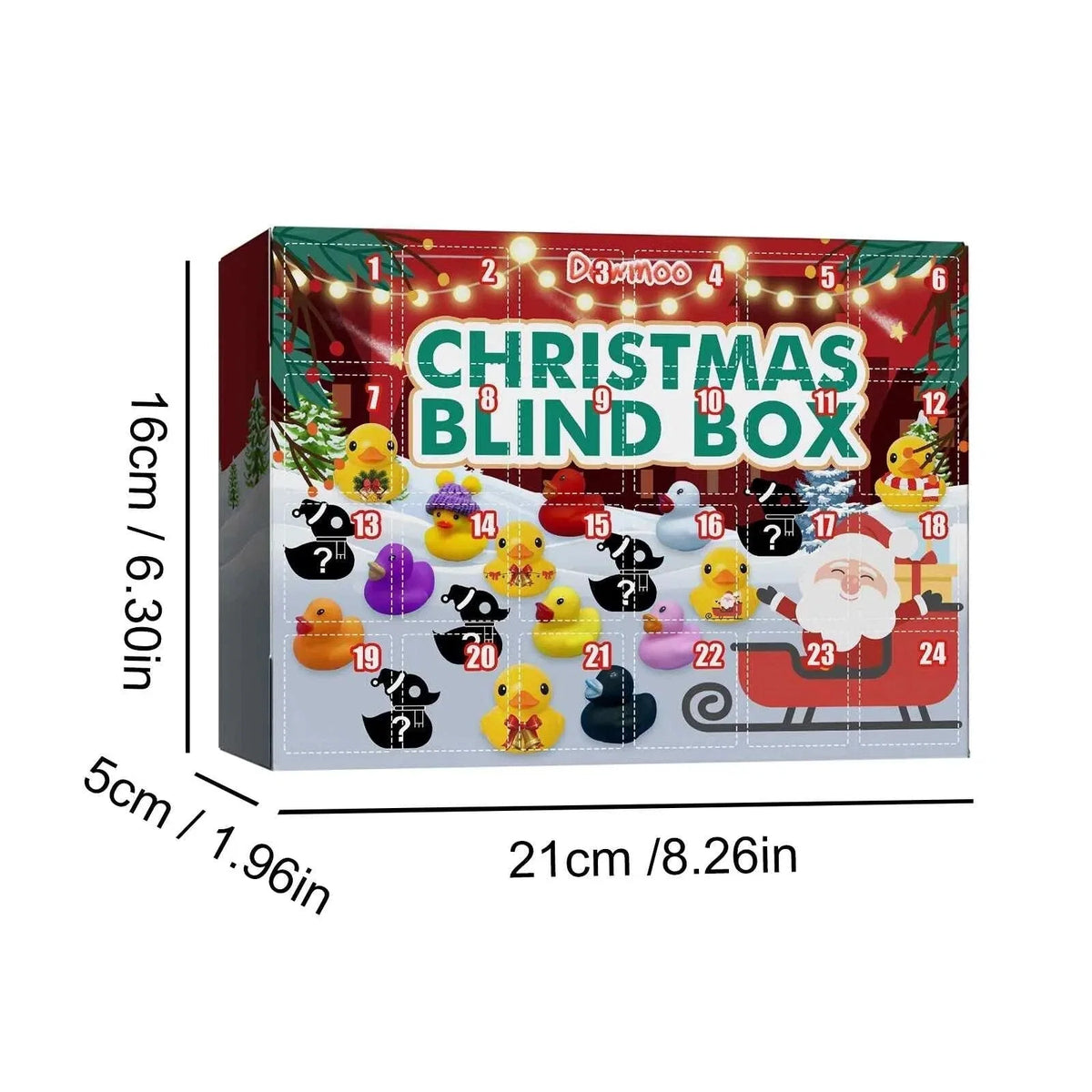 Advent Calendar 24 Christmas Bath Ducks Non-Toxic