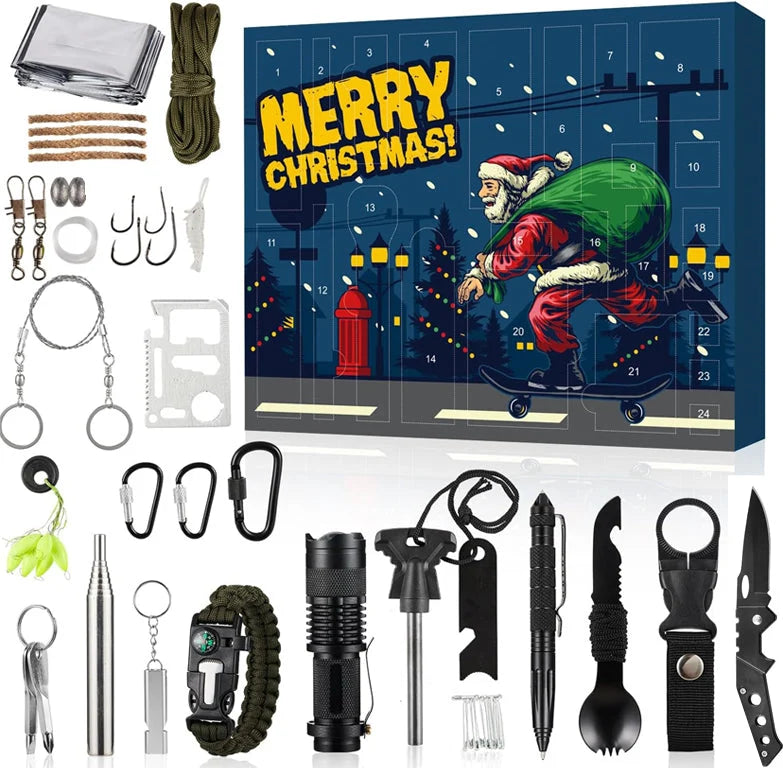 Advent Calendar 24-Day Compact Outdoor Survival Kit