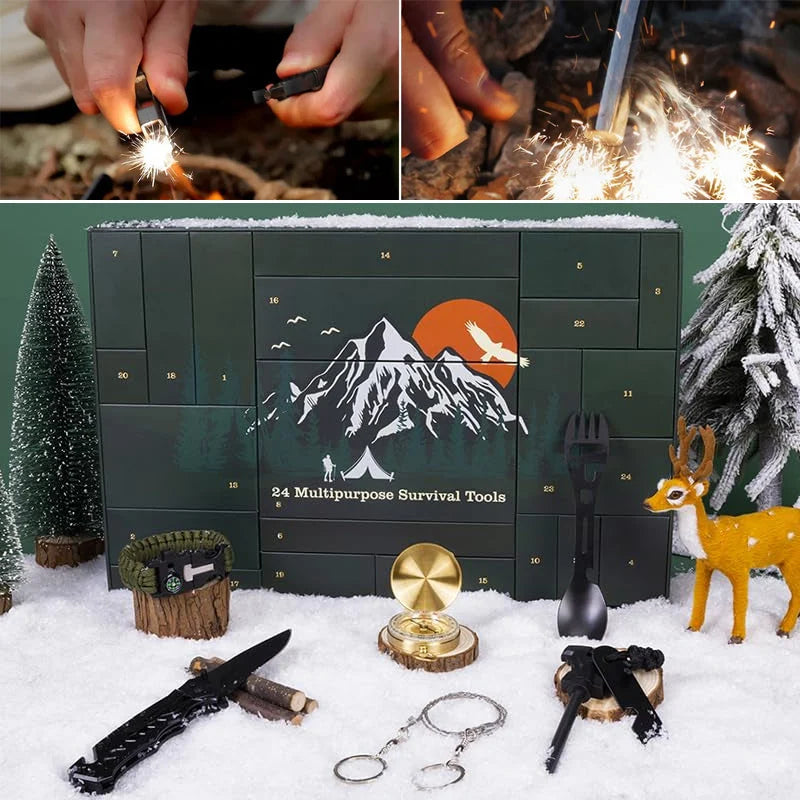 Advent Calendar 24-Day Compact Outdoor Survival Kit