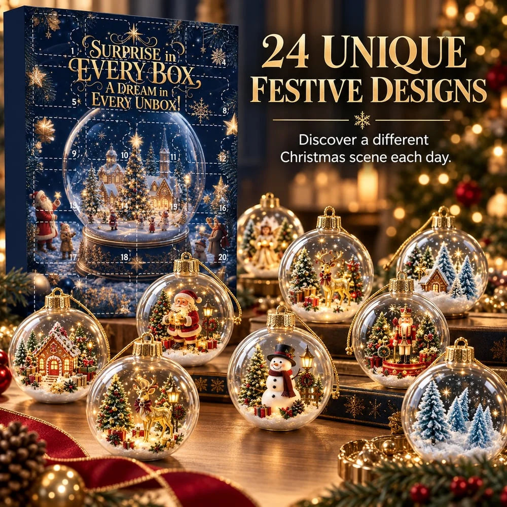 Advent Calendar 24-Day Countdown With 24 Christmas Baubles