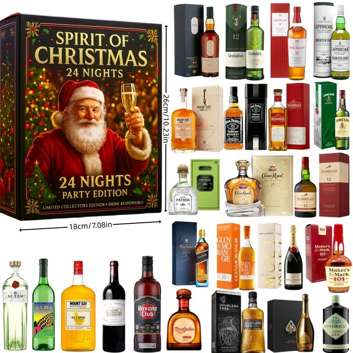 Advent Calendar 24 Mini Bottle Ornaments for Christmas Countdown