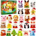 Advent Calendar 24 Mini Plush Animals Reusable Storage Box