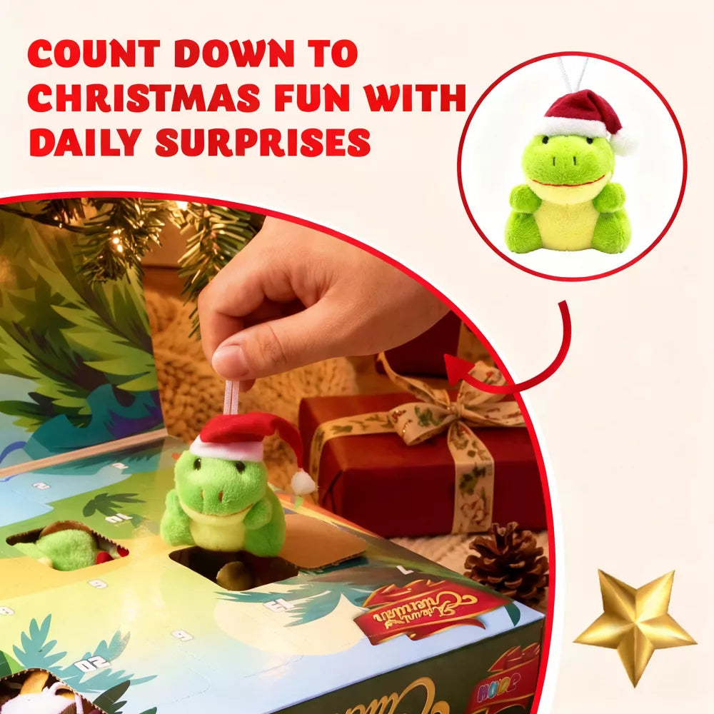 Advent Calendar 24 Mini Plush Animals Reusable Storage Box