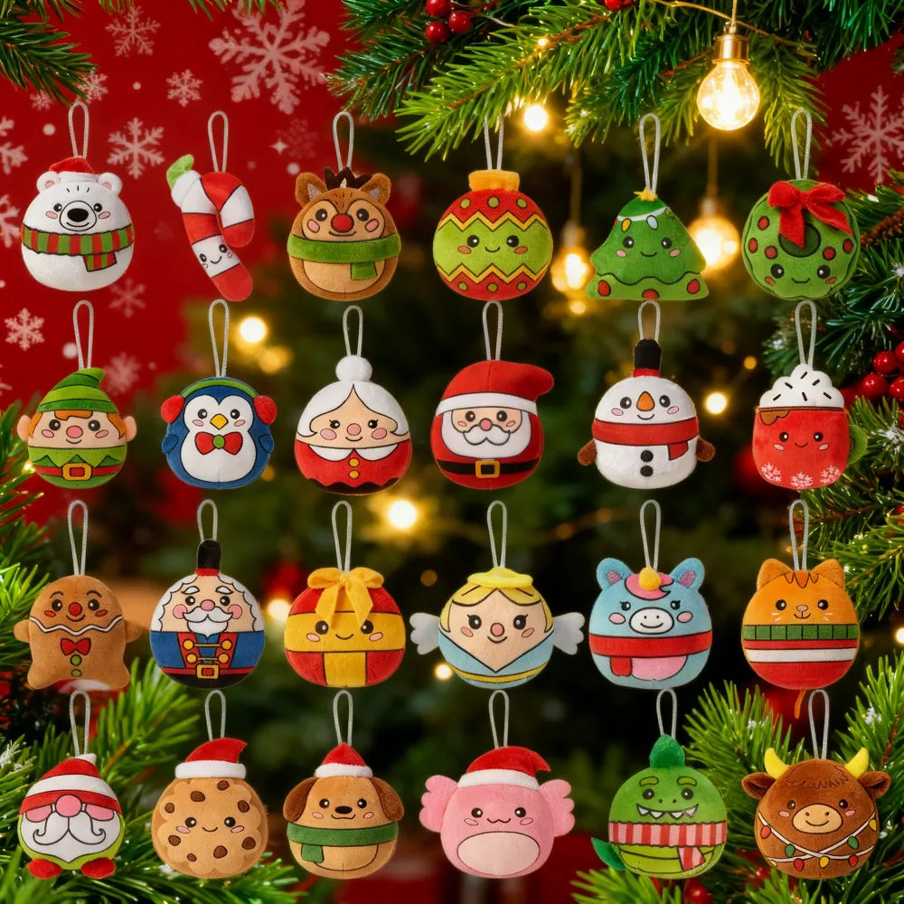 Advent Calendar 24 Mini Plush Hanging Lanyards