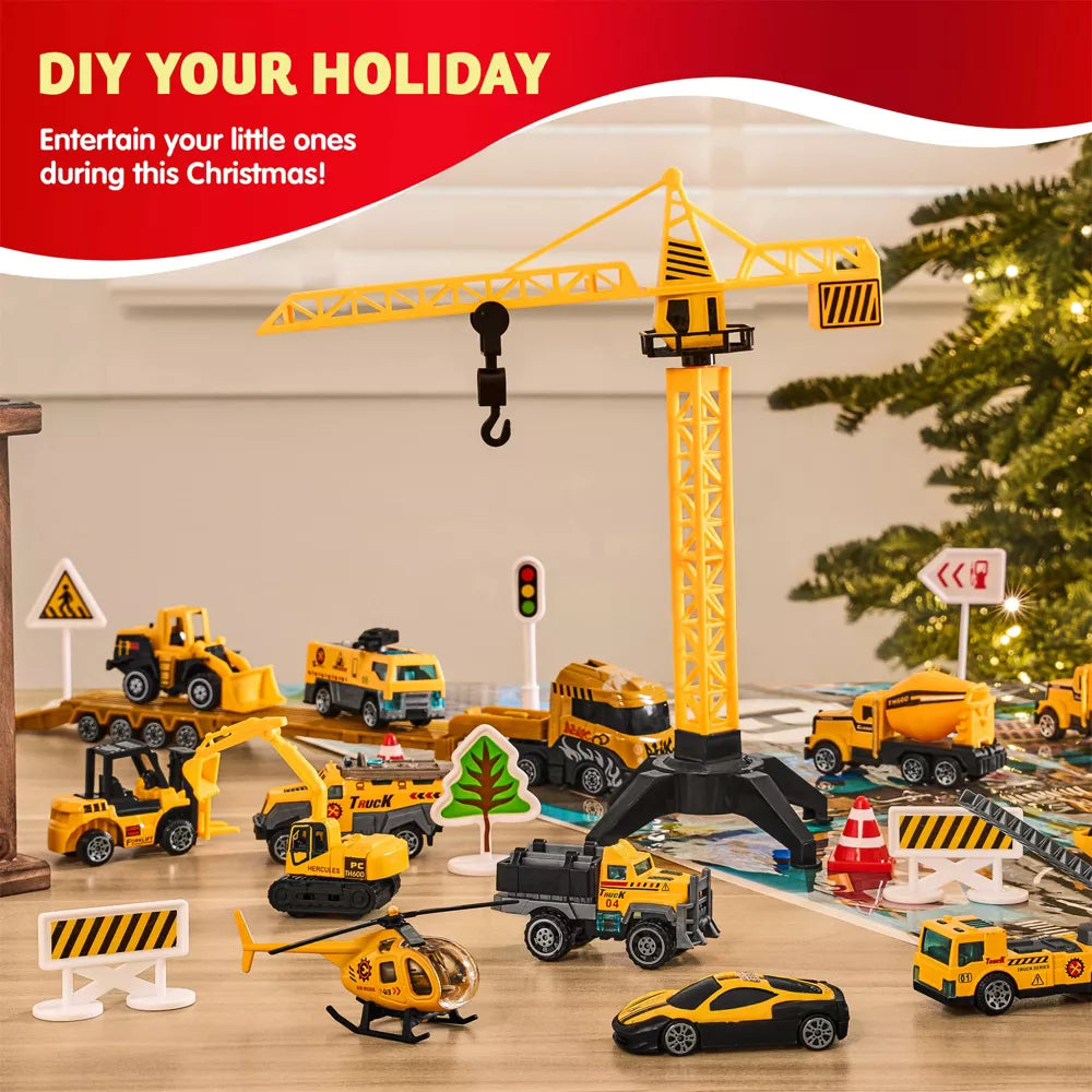 Advent Calendar 24-Piece Alloy Vehicles & Foldable Play Mat