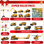 Advent Calendar 24-Piece Alloy Vehicles & Foldable Play Mat
