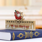 Advent Calendar Wooden Santa Sleigh Handcrafted Tabletop