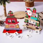Advent Calendar Wooden Santa Truck Movable Numbers