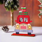 Advent Calendar Wooden Santa Truck Movable Numbers
