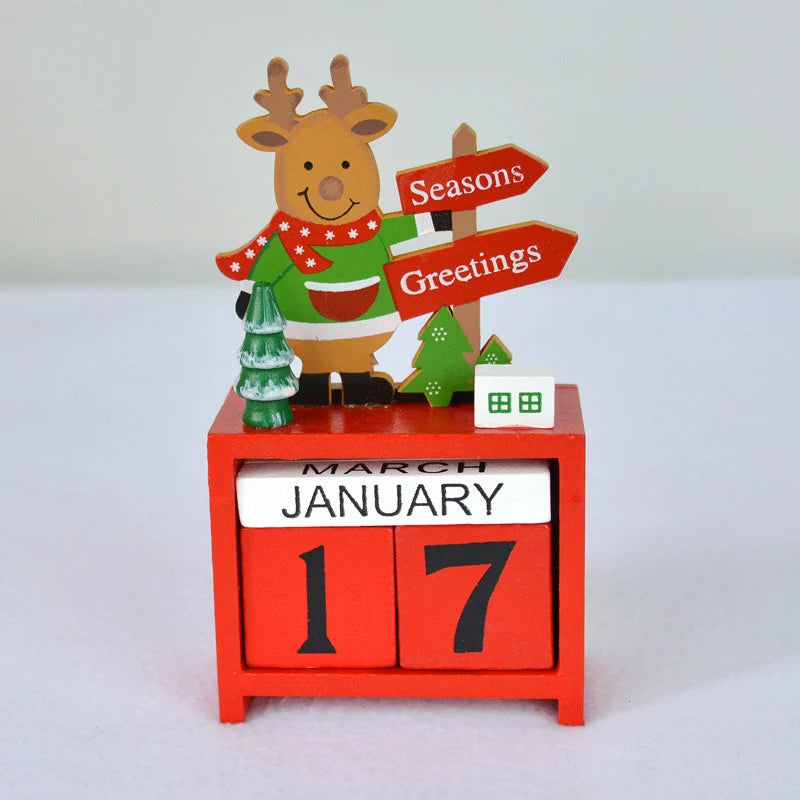 Advent Calendar Wooden Snowman 24 Compartments