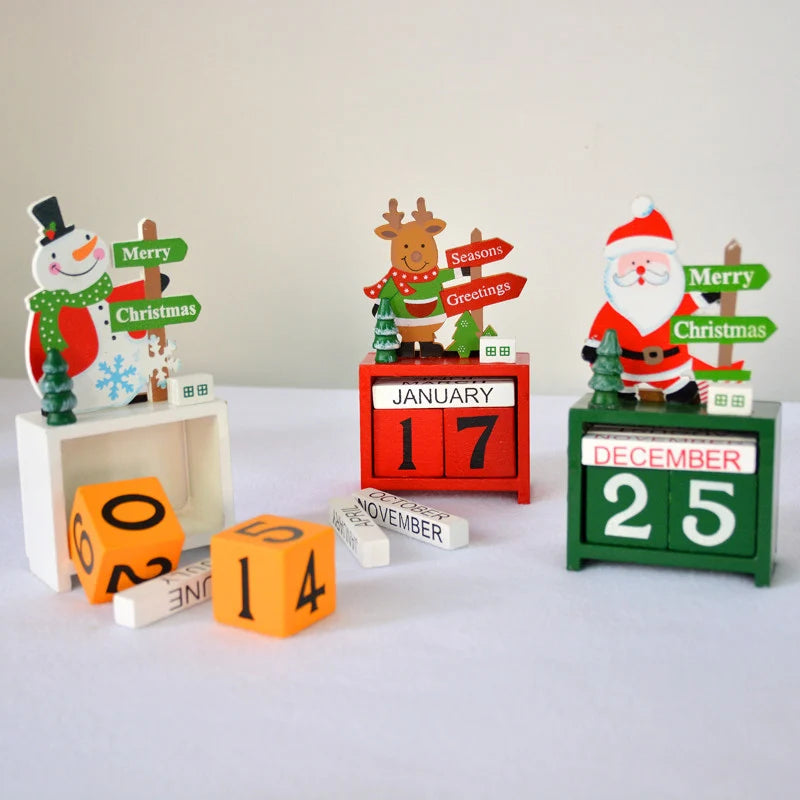Advent Calendar Wooden Snowman Design 24 Compartments