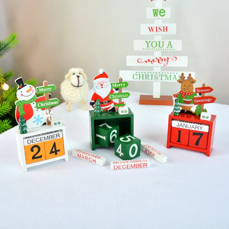 Advent Calendar Wooden Snowman Design 24 Compartments
