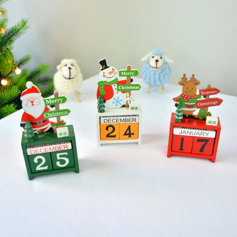 Advent Calendar Wooden Snowman Design 24 Compartments
