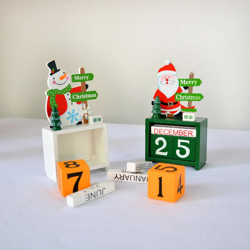 Advent Calendar Wooden Snowman Design 24 Compartments