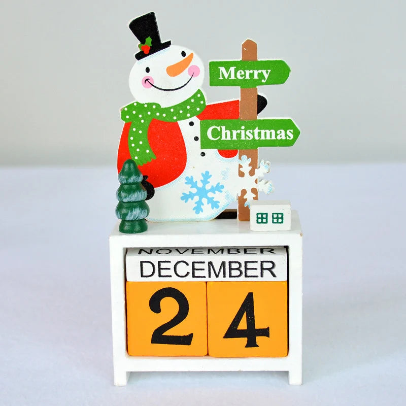 Advent Calendar Wooden Snowman Design 24 Compartments