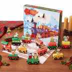 Advent Calendar Wooden Train 12 Magnetic Cars